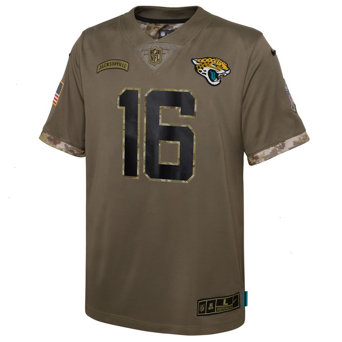 Trevor Lawrence Jacksonville Jaguars Nike Youth 2022 Salute To Service Player Limited Jersey - Olive