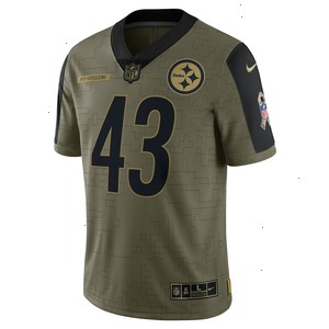 Troy Polamalu Pittsburgh Steelers Nike 2021 Salute To Service Retired Player Limited Jersey - Olive