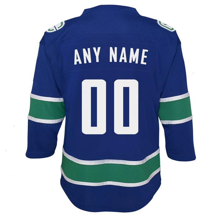 Vancouver Canucks Youth Replica Custom Jersey - Blue