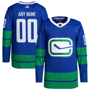 Vancouver Canucks adidas Primegreen Authentic Pro Custom Jersey - Royal