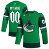  Vancouver Canucks adidas St. Patrick's Day Authentic Custom Jersey - Kelly Green