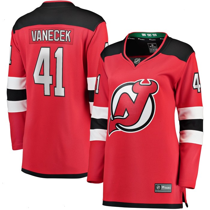 Vitek Vanecek New Jersey Devils Fanatics Branded Women's Home Breakaway Player Jersey - Red