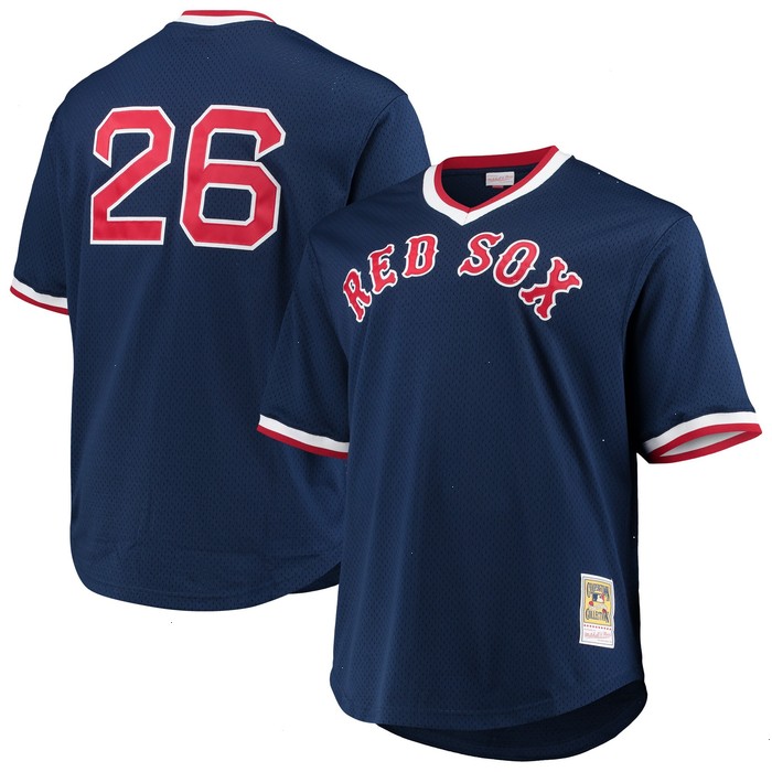 Wade Boggs Boston Red Sox Mitchell & Ness Big & Tall Cooperstown Collection Mesh Batting Practice Jersey - Navy