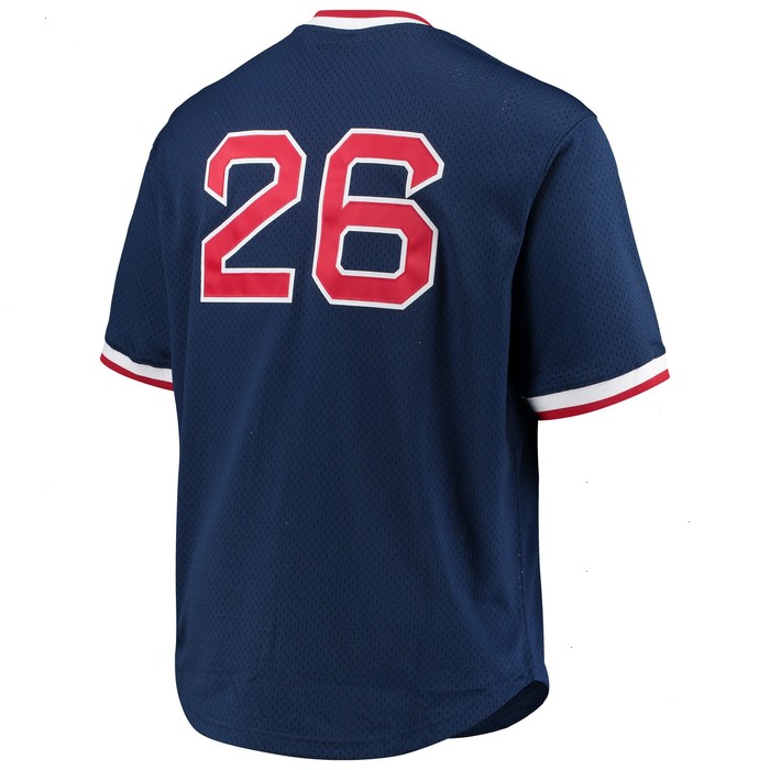 Wade Boggs Boston Red Sox Mitchell & Ness Big & Tall Cooperstown Collection Mesh Batting Practice Jersey - Navy