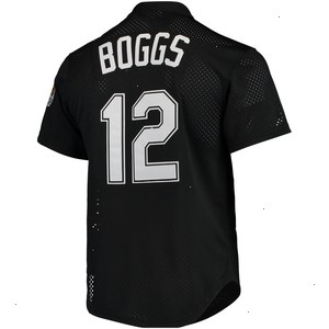 Wade Boggs Tampa Bay Rays Mitchell & Ness Cooperstown Collection 1991 Mesh Batting Practice Jersey - Black