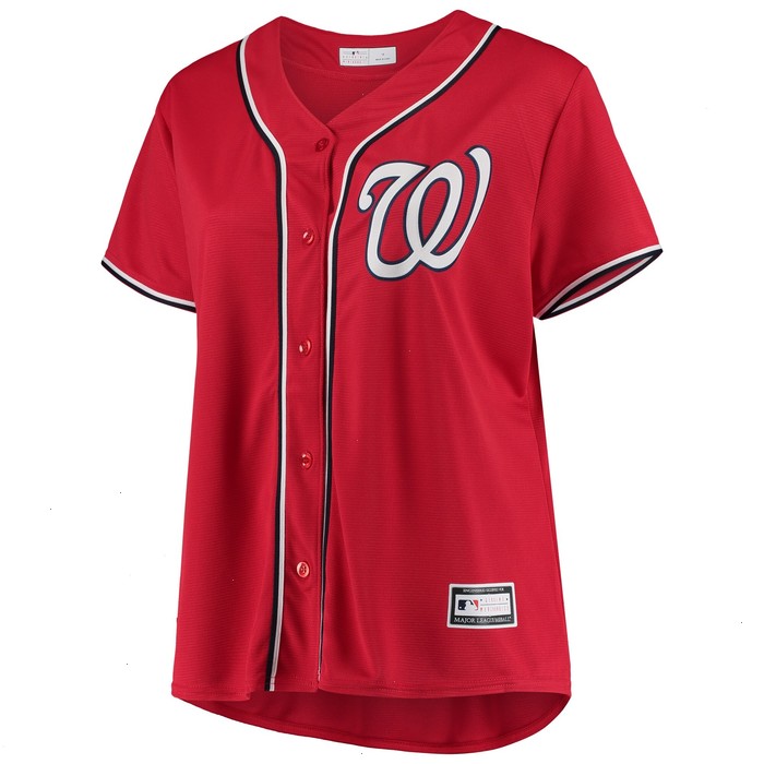 Washington Nationals Women's Plus Size Alternate Replica Team Jersey - Red