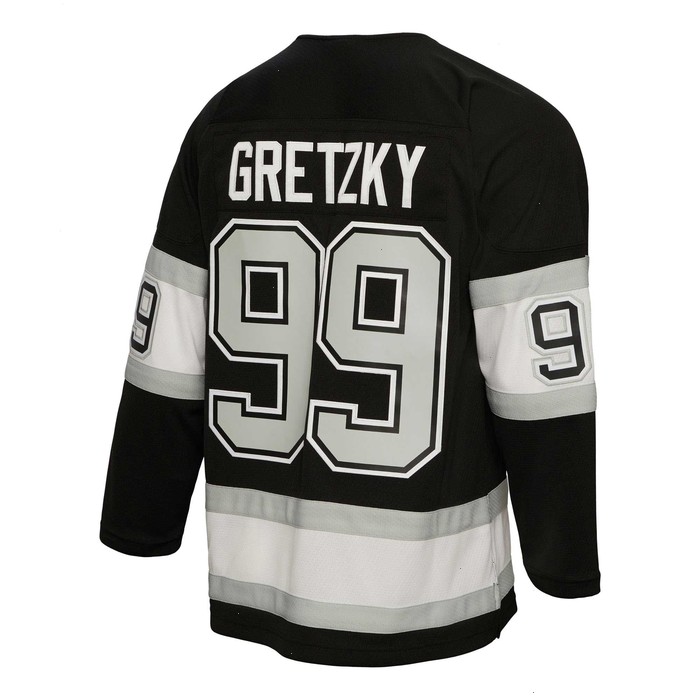 Wayne Gretzky Los Angeles Kings Mitchell & Ness 1992/93 Captain Patch Blue Line Player Jersey - Black