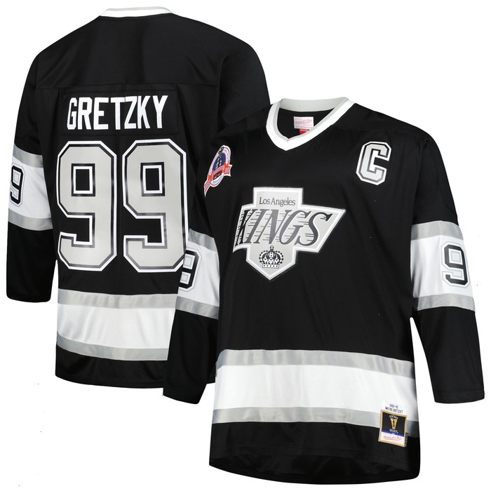 Wayne Gretzky Los Angeles Kings Mitchell & Ness Big & Tall 1992/93 Blue Line Player Jersey - Black