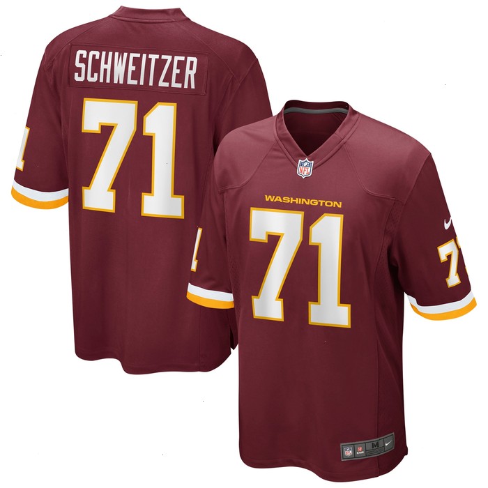 Wes Schweitzer Washington Football Team Nike Game Player Jersey - Burgundy