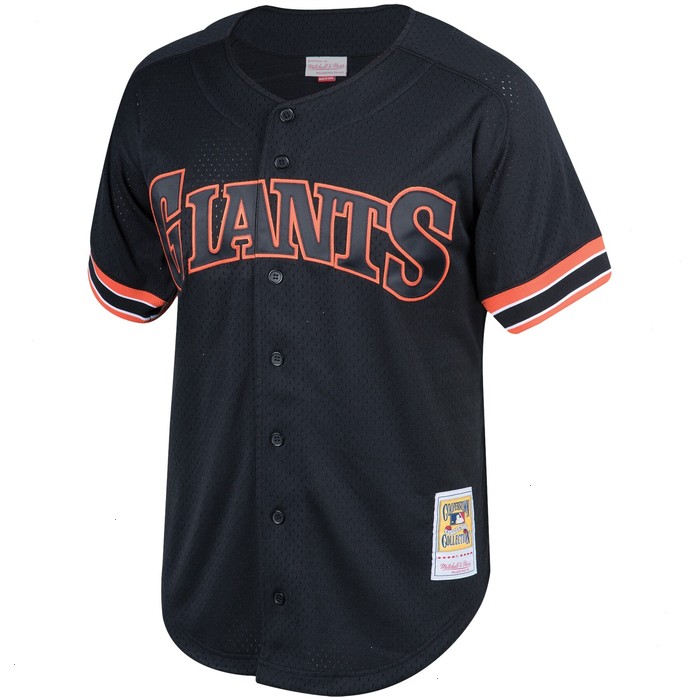 Will Clark San Francisco Giants Mitchell & Ness Cooperstown Collection Mesh Batting Practice Button-Up Jersey - Black