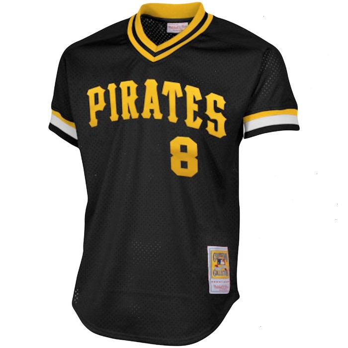 Willie Stargell Pittsburgh Pirates Mitchell & Ness Cooperstown Collection Big & Tall Mesh Batting Practice Jersey - Black