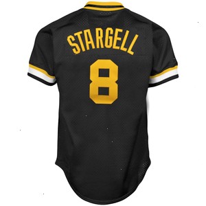 Willie Stargell Pittsburgh Pirates Mitchell & Ness Cooperstown Collection Big & Tall Mesh Batting Practice Jersey - Black