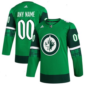 Winnipeg Jets adidas St. Patrick's Day Authentic Custom Jersey - Kelly Green