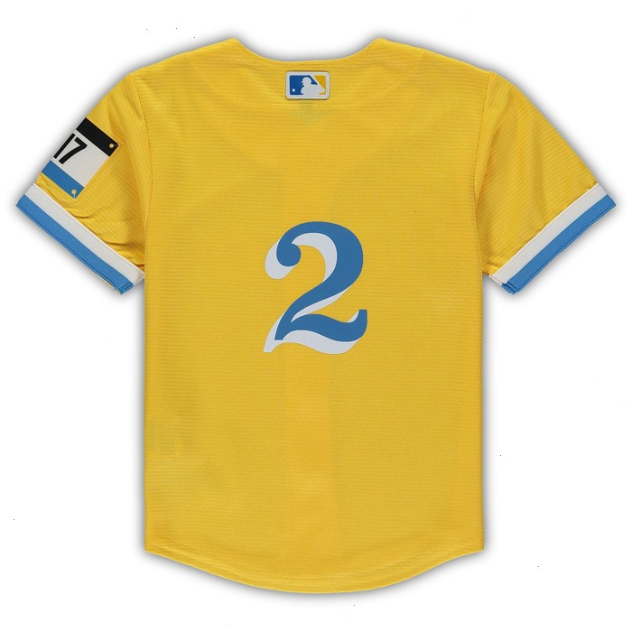 Xander Bogaerts Boston Red Sox Nike Preschool City Connect Script Replica Jersey - Gold