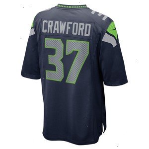 Xavier Crawford Seattle Seahawks Nike Home Game Player Jersey - College Navy