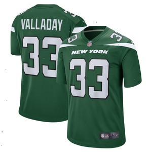 Xazavian Valladay New York Jets Nike Team Game Jersey - Gotham Green