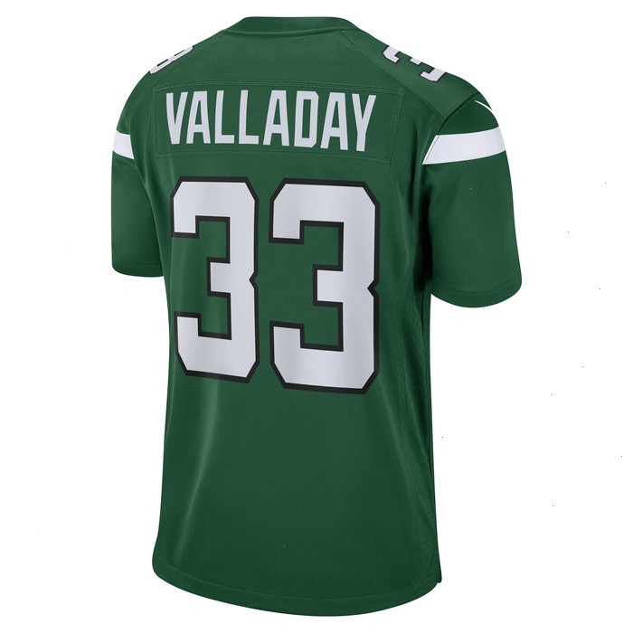 Xazavian Valladay New York Jets Nike Team Game Jersey - Gotham Green