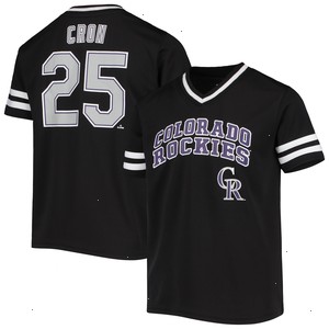 Youth CJ Cron Black Colorado Rockies Player Logo Jersey