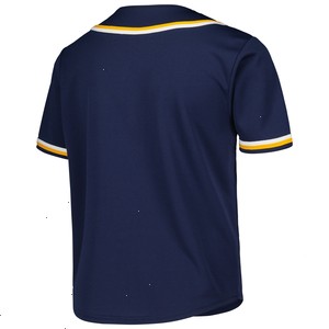 Youth Navy Milwaukee Brewers Full-Button Replica Jersey