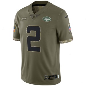 Zach Wilson New York Jets Nike 2022 Salute To Service Limited Jersey - Olive